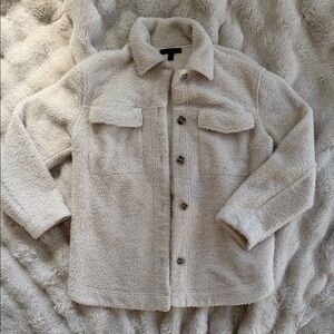 Banana Republic Cream Teddy Shacket